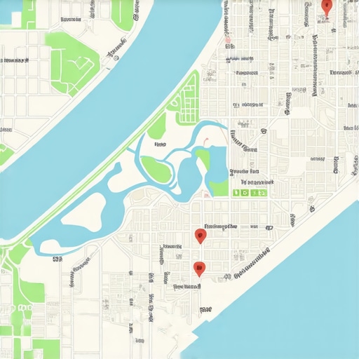 Map of Virginia Beach highlighting local businesses and SEO markers