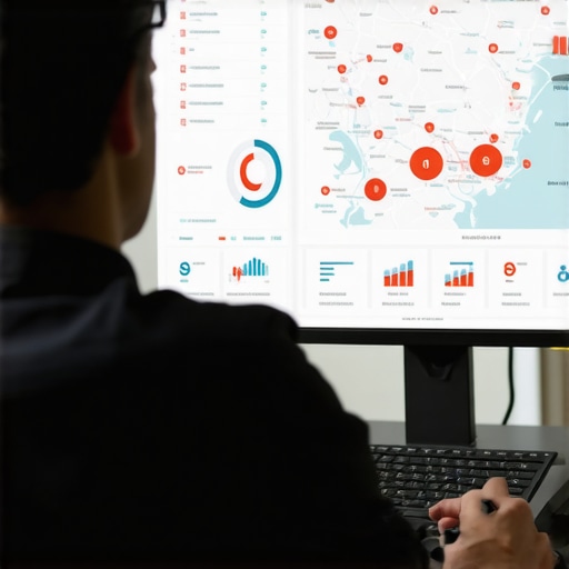 SEO expert analyzing local maps optimization data on a computer