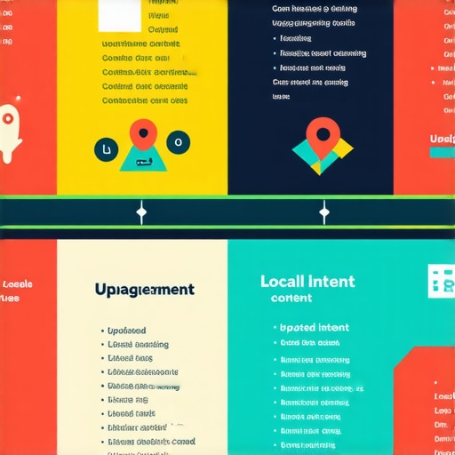 Infographic illustrating how local SEO factors change over time with community engagement and content updates.