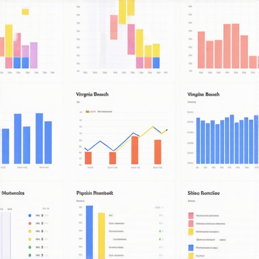 Digital marketing dashboard displaying local SEO metrics for Virginia Beach businesses.