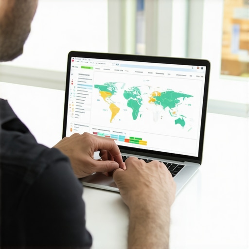 Person using SEO software to optimize local Virginia Beach business rankings