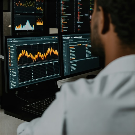 SEO Data Analysis in Virginia Beach Office SEO professional reviewing local SEO analytics on computer screens.