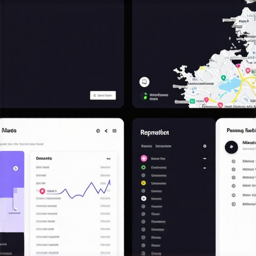 Local SEO dashboard for Virginia Beach A computer screen showing local SEO analytics and mapping data for Virginia Beach