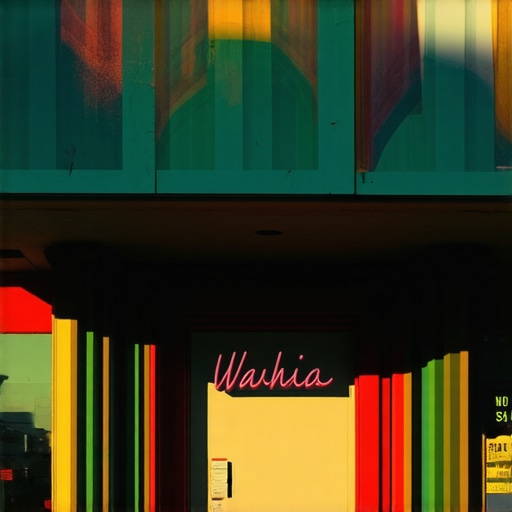 A colorful storefront on Virginia Beach showing a lively summer scene