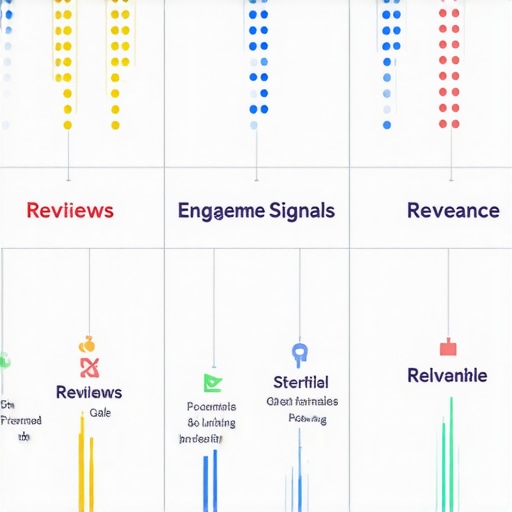 Understanding the Complex Local SEO Signals Infographic displaying various factors influencing Google local search rankings, such as reviews, engagement, relevance, and proximity.